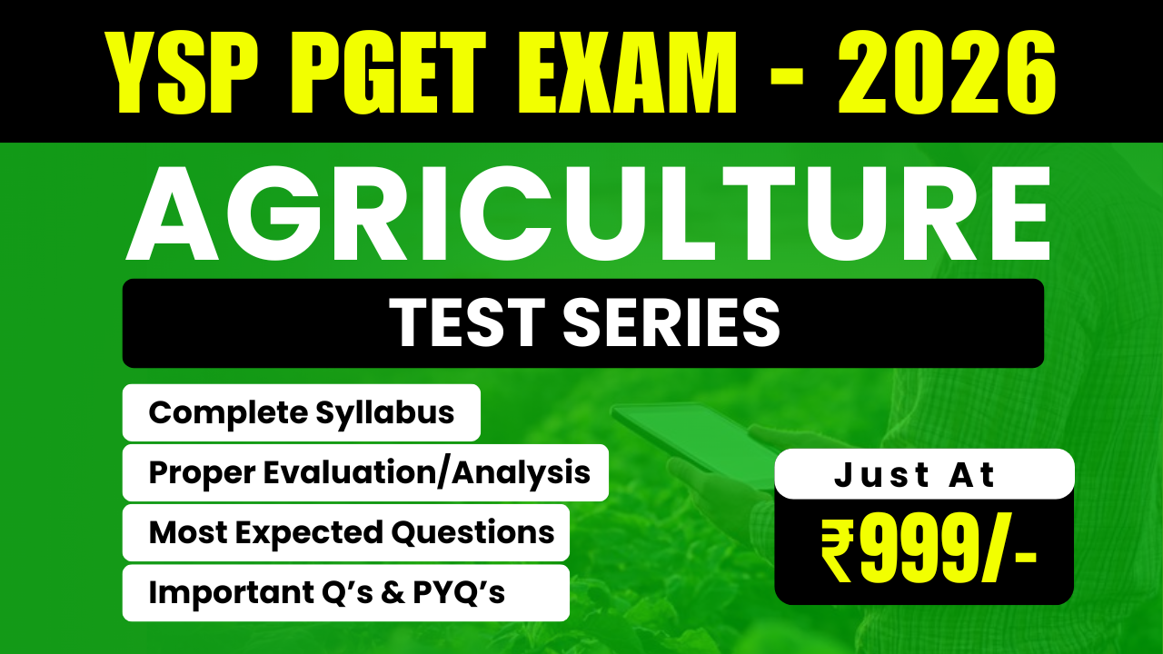 YSP PGET Agriculture - Test series 2026