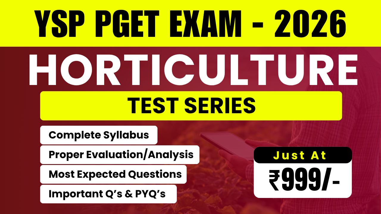 YSP PGET Horticulture - Test series 2026