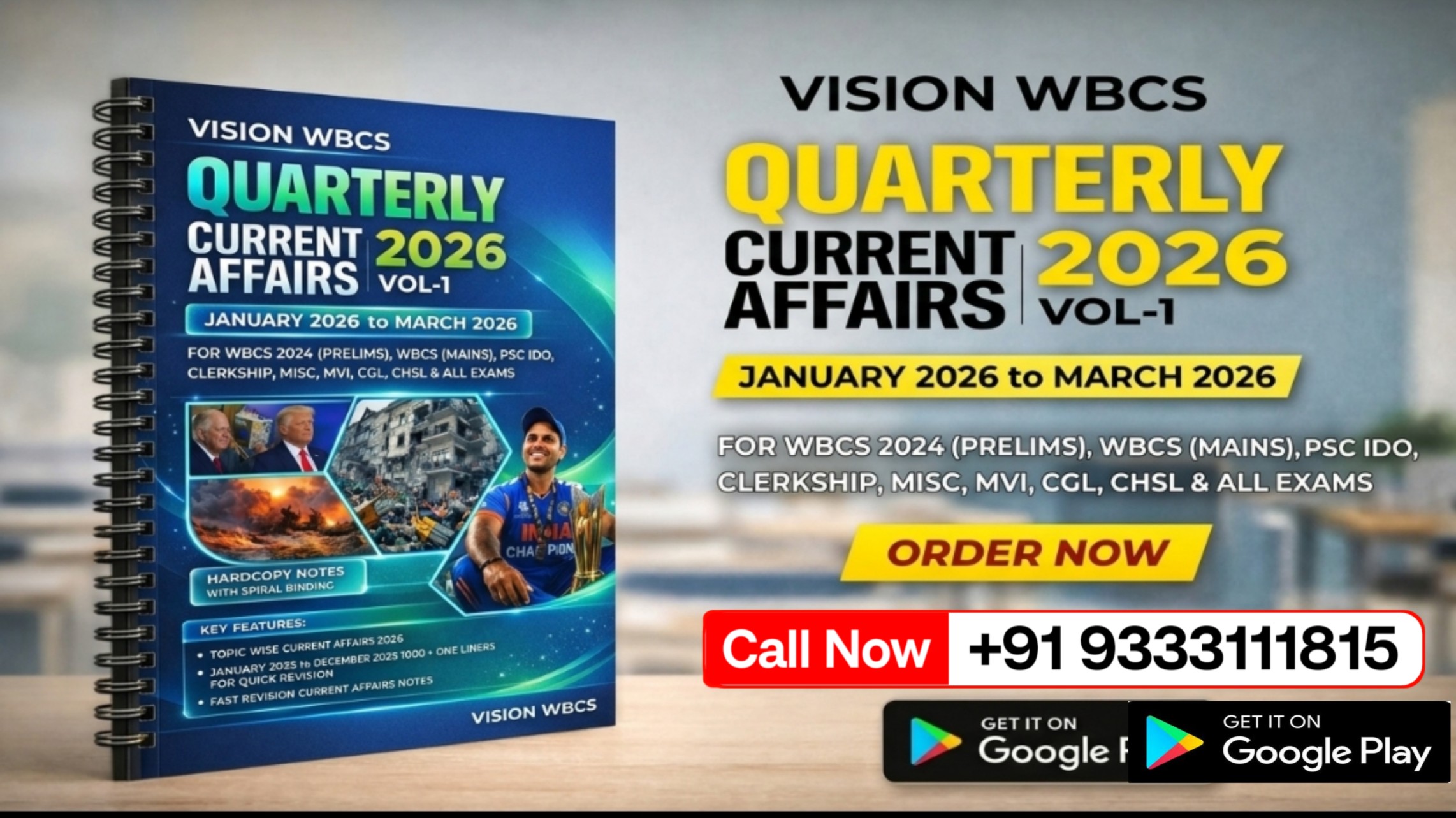 Current Affairs 2026 (Jan 2026 to Mar 2026) Quarterly Vol-1  Revision Book for WBCS (PRELIMS), WBP SI (MAINS), IDO, NTPC, CGL & Any Govt. Exam.   