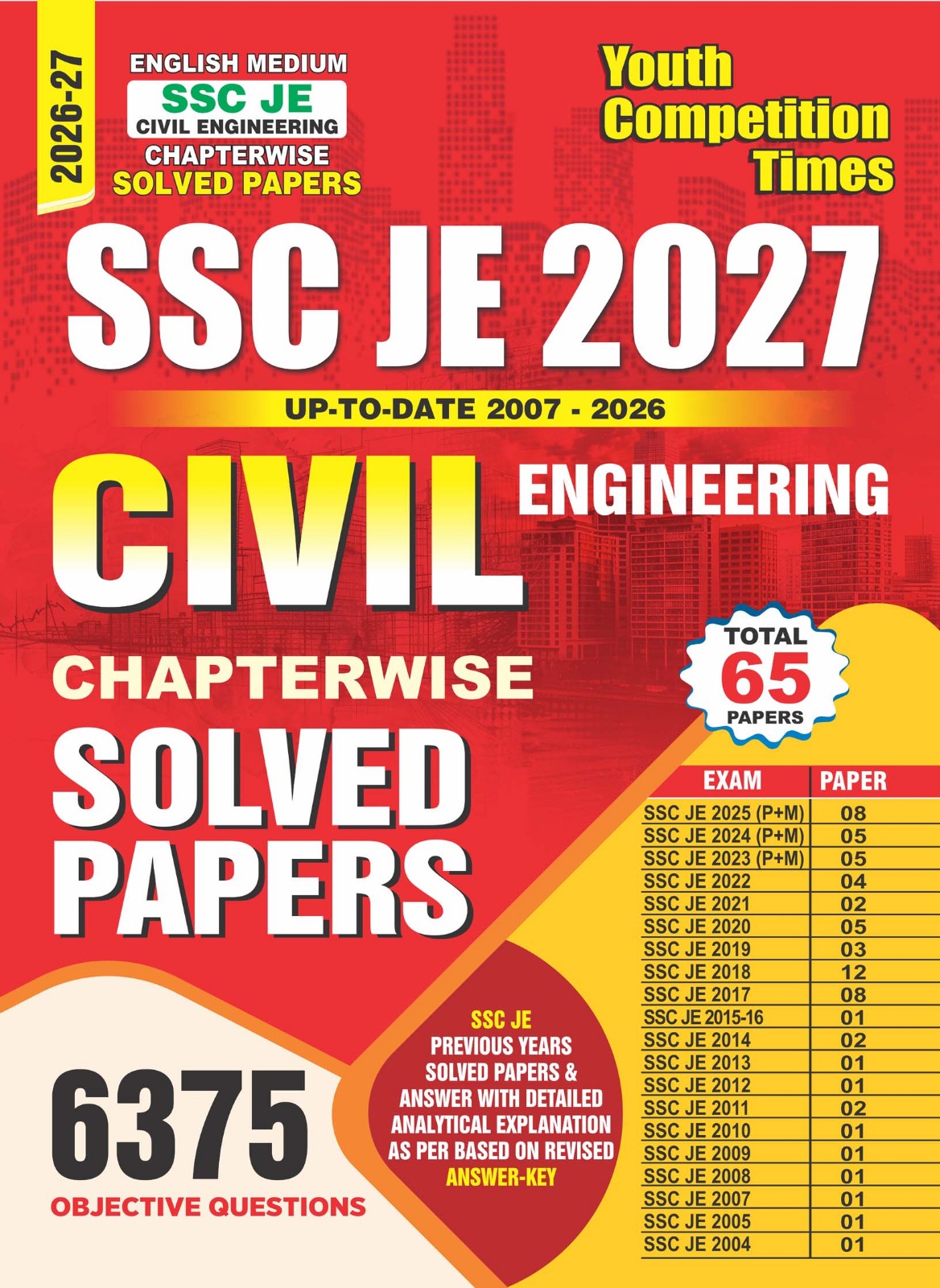SSC JE Civil Engineering Chapter wise & Sub-topic wise Solved Papers 2026-27