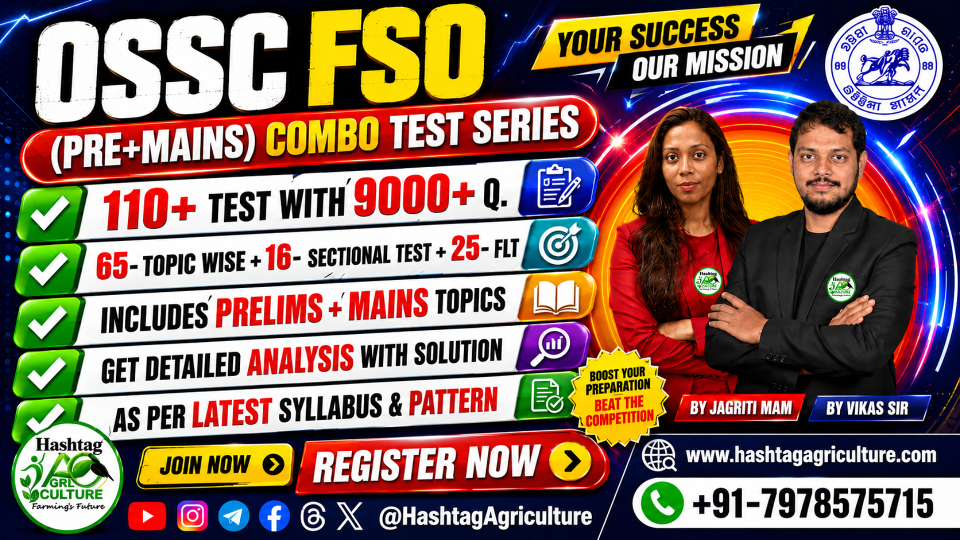 OSSC FSO (Pre + Mains) Combo Test series