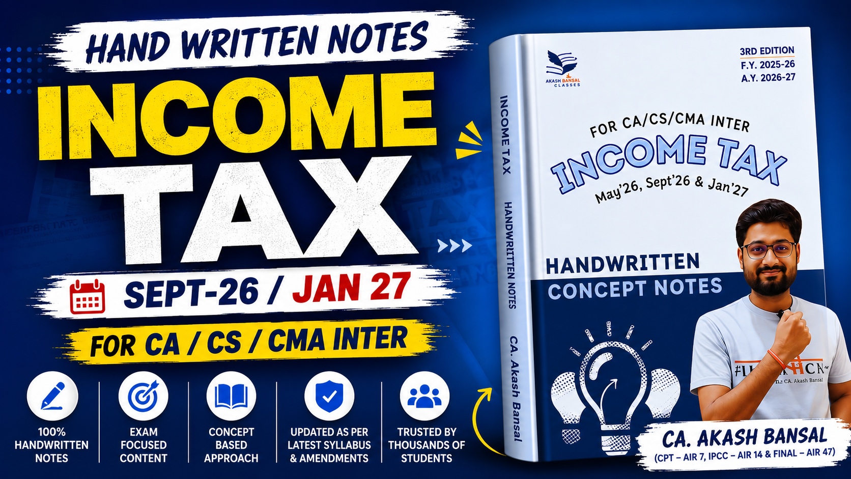 Income Tax Handwritten Book | Sept26 and Jan27