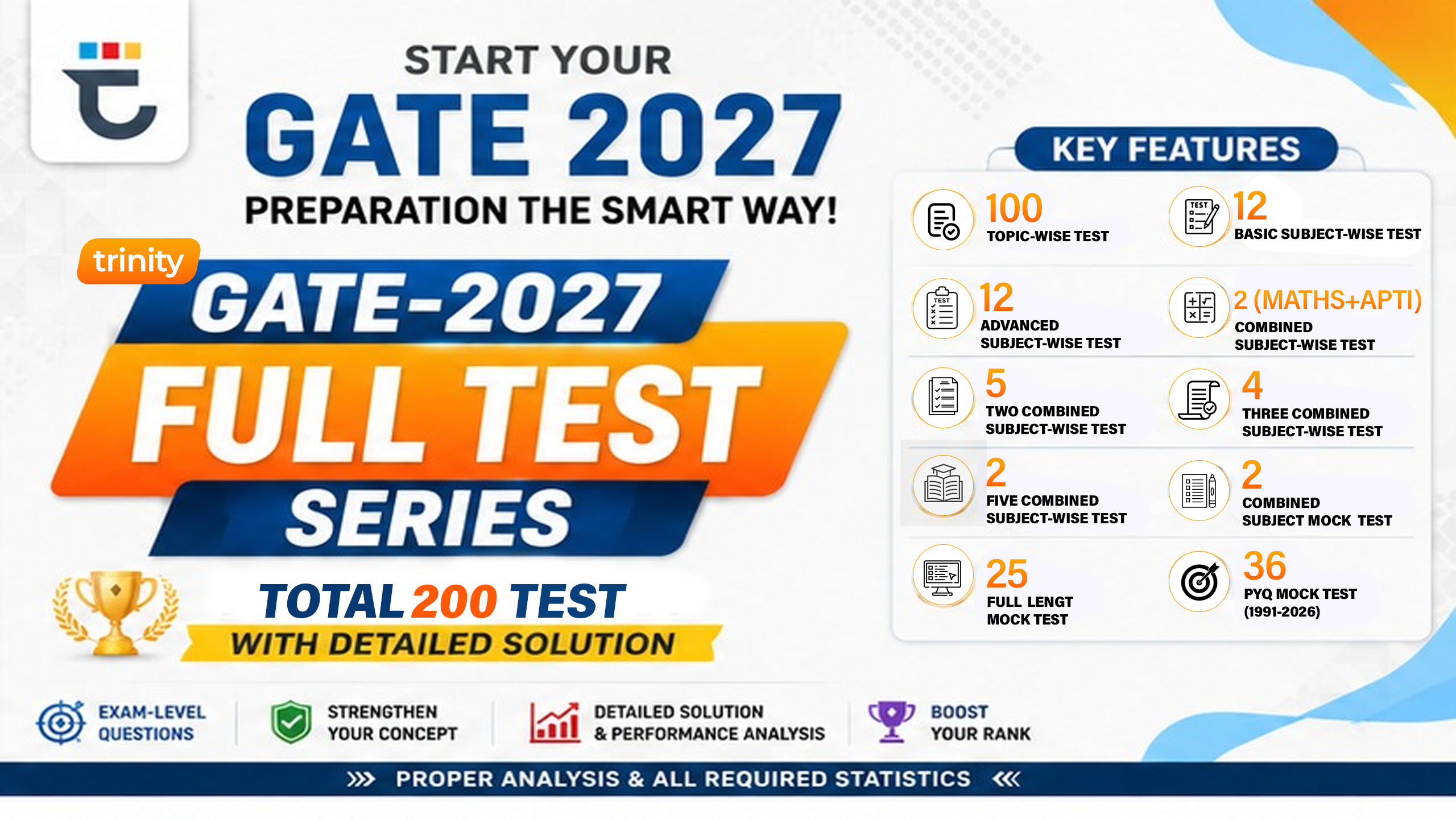 trinity GATE-2027 Full Test Series