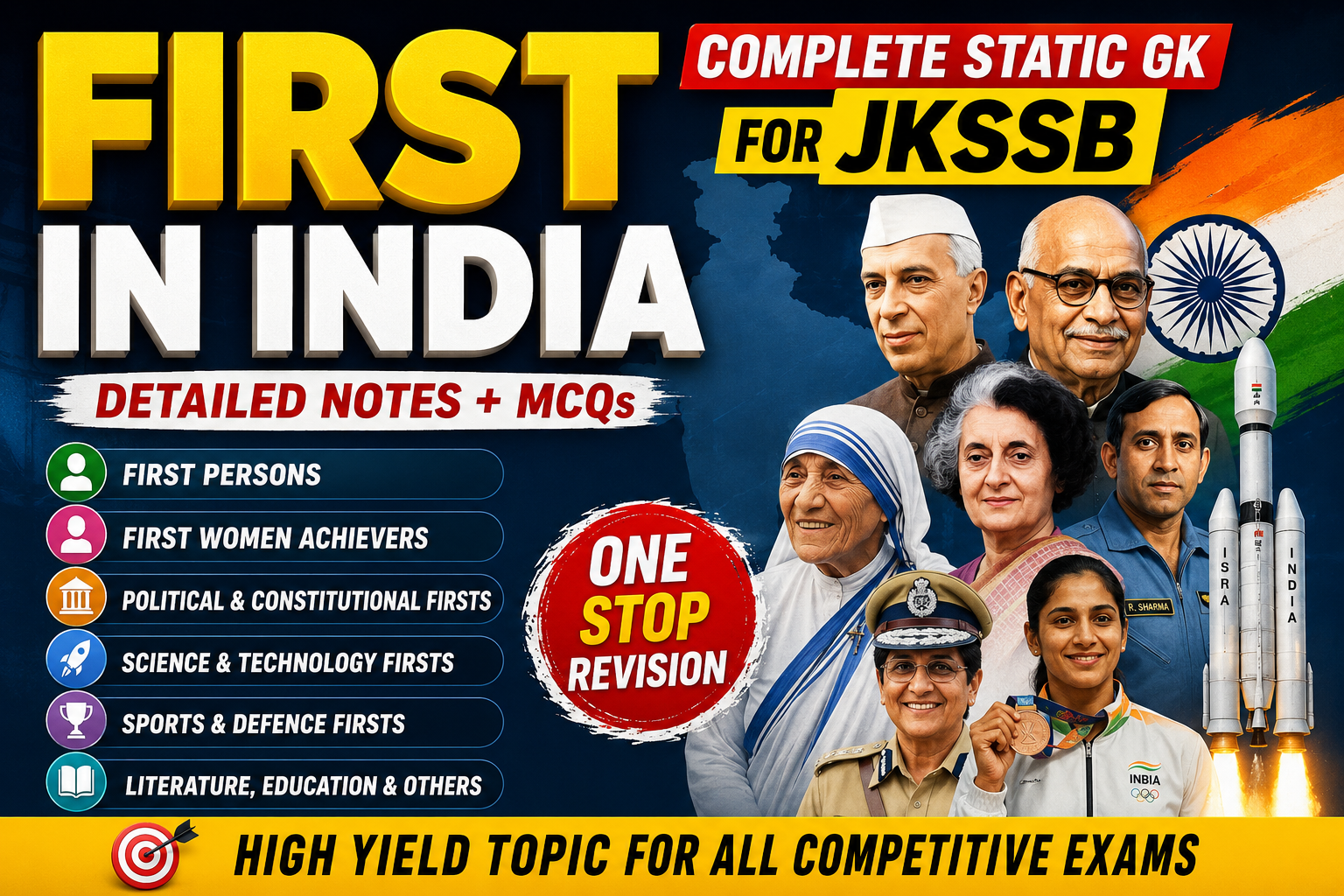 First in India – Complete Static GK Notes for JKSSB