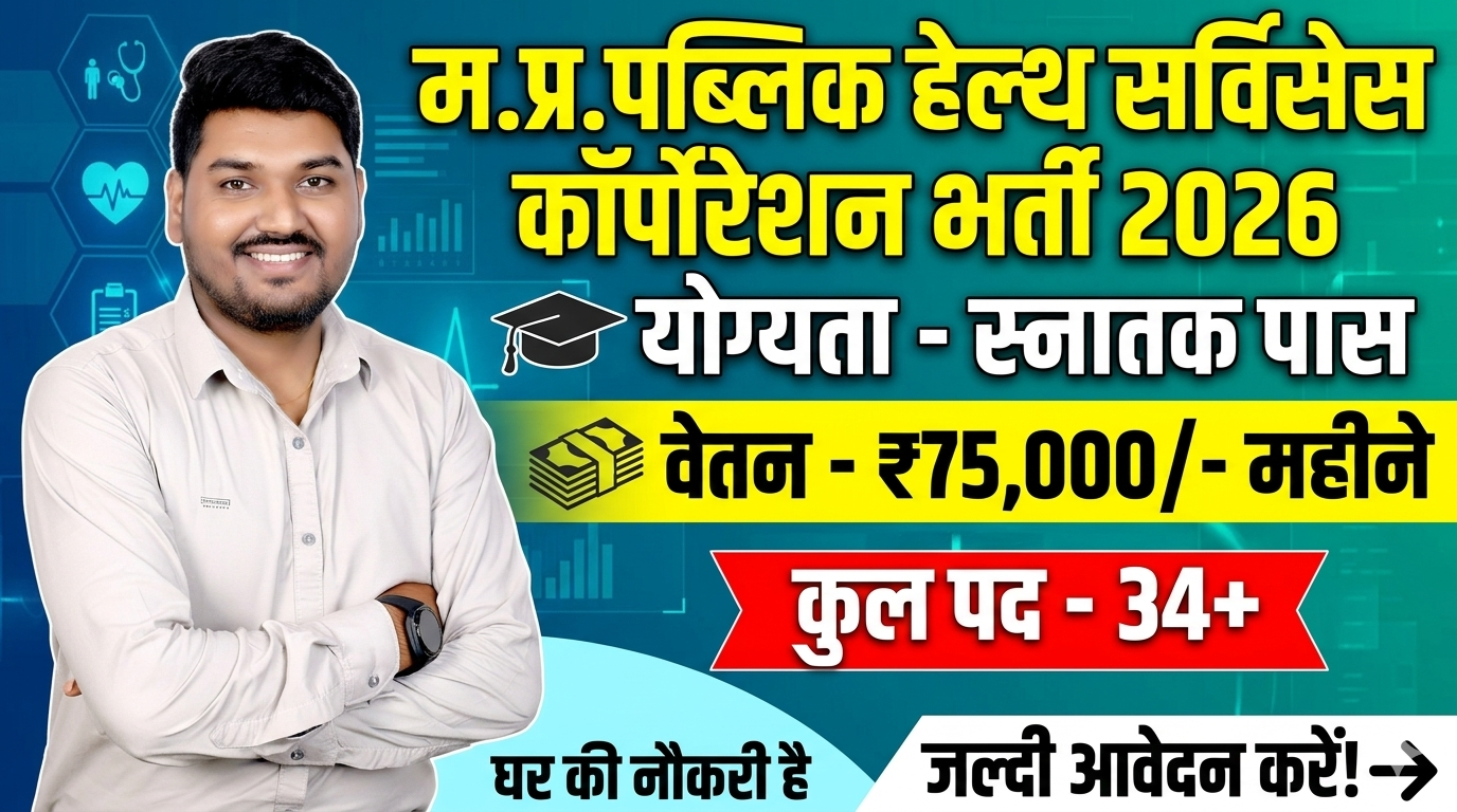 MPPHSCL Recruitment 2026 मध्यप्रदेश पब्लिक हेल्थ सर्विसेस कॉर्पोरेशन लिमिटेड भर्ती 2026
