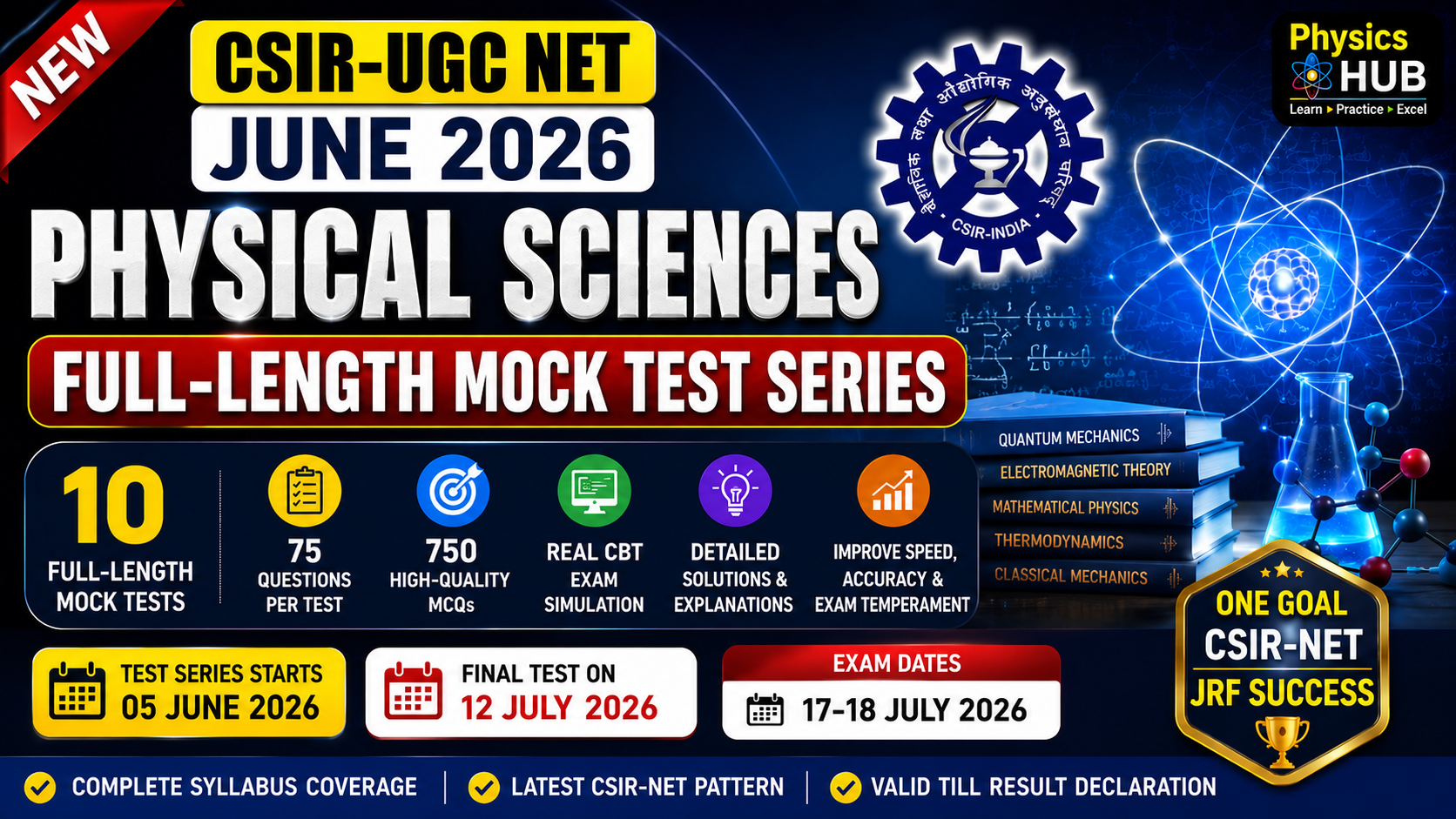 Full-Length Mock Test Series – CSIR-UGC NET June 2026 Physical Sciences