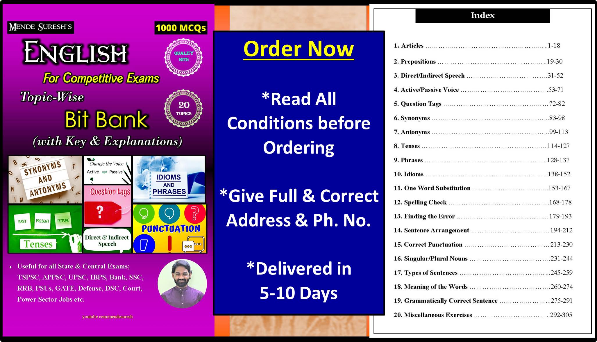 5) English Bit Bank (for Competitive Exams)
