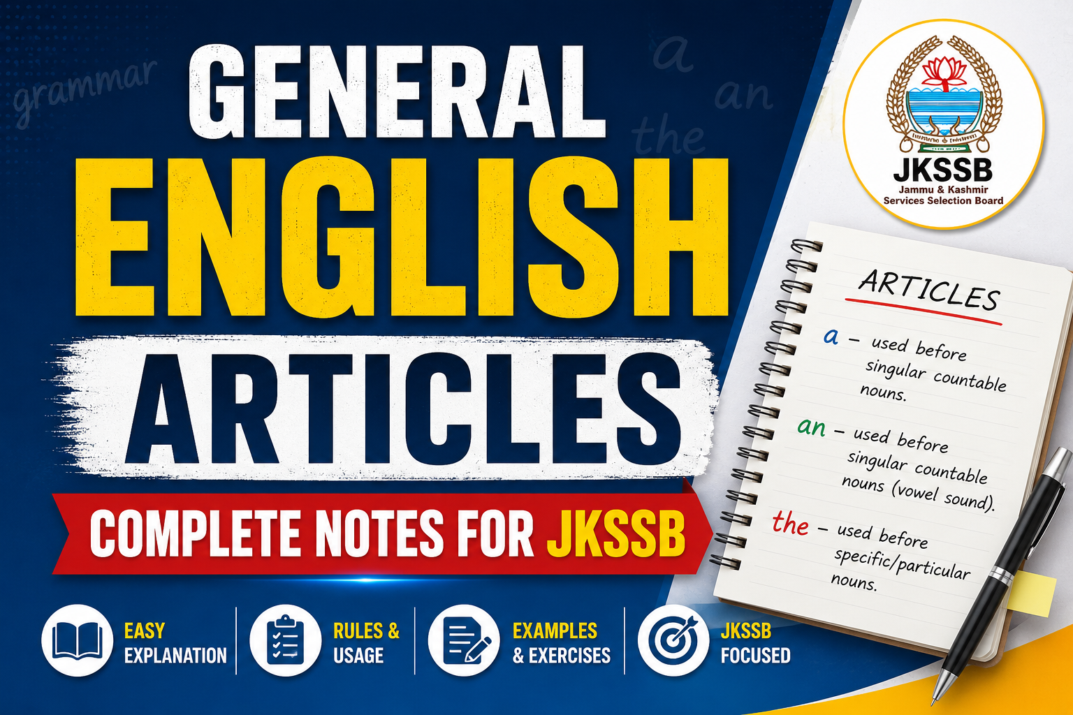 General English Articles – Complete Notes for JKSSB