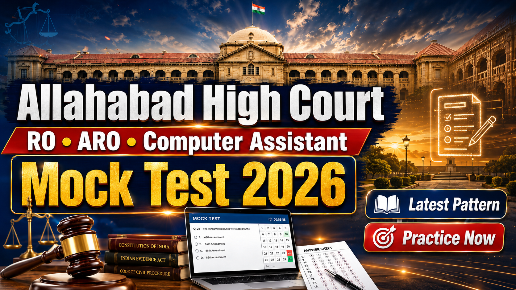 High Court Of Allahabad RO, ARO & Computer Assistant  Mock Test 2026