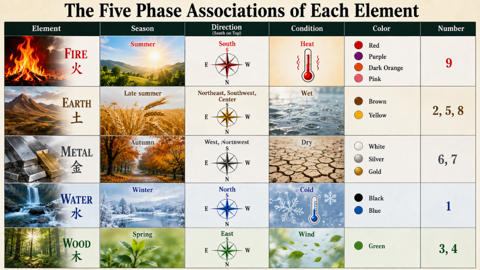 Elements in Association with Numerology Number