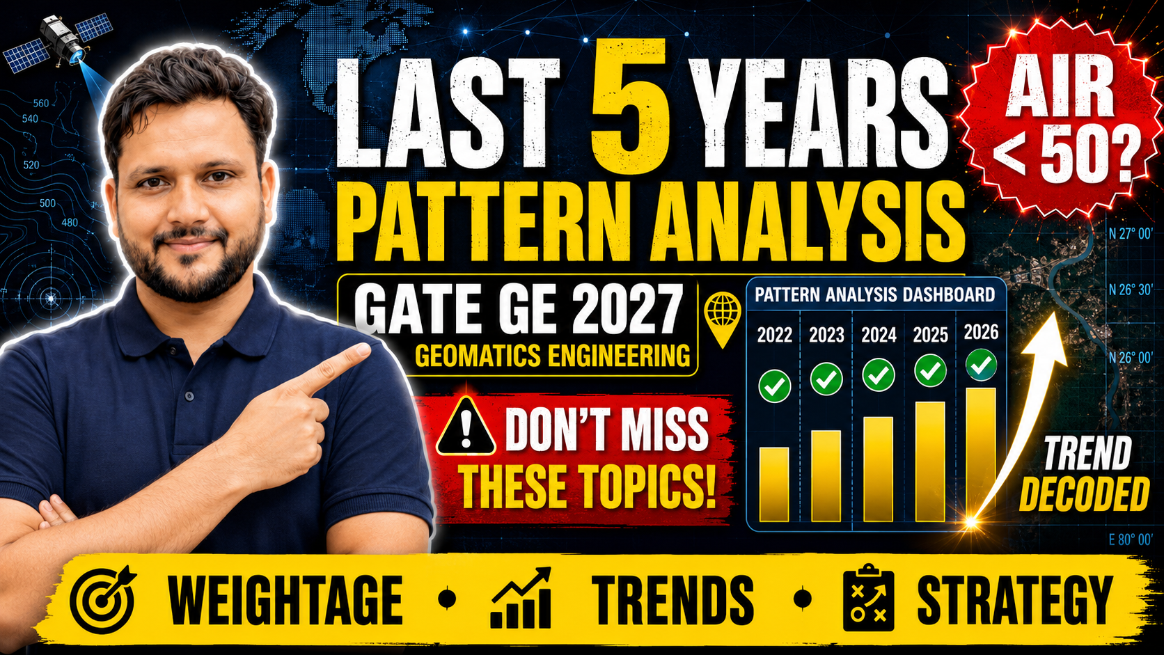 🚀 GATE GE 2027 (Geomatics Engineering) | Last 5 Years Detailed Pattern Analysis (2022–2026) | Important Topics, Weightage & Strategy