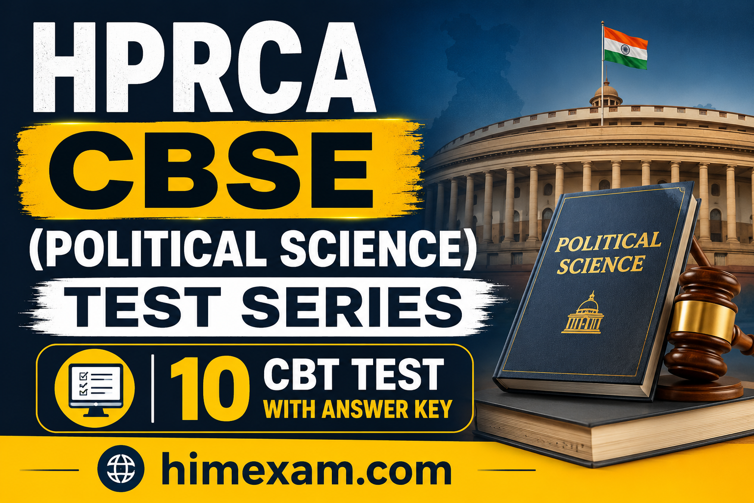 HPRCA CBSE (Political Science) Test Series 2026(10 CBT Test with Answer key)