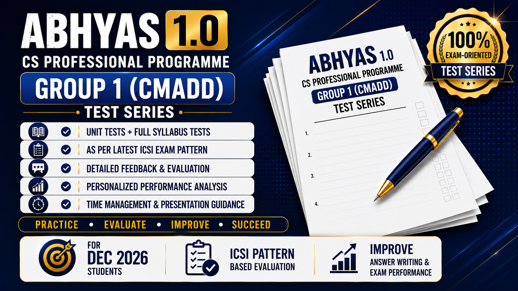 CMADD Group 1 - CS Professional Test Series (Scheduled) - 5 Unit Test + 2 Full Syllabus Test