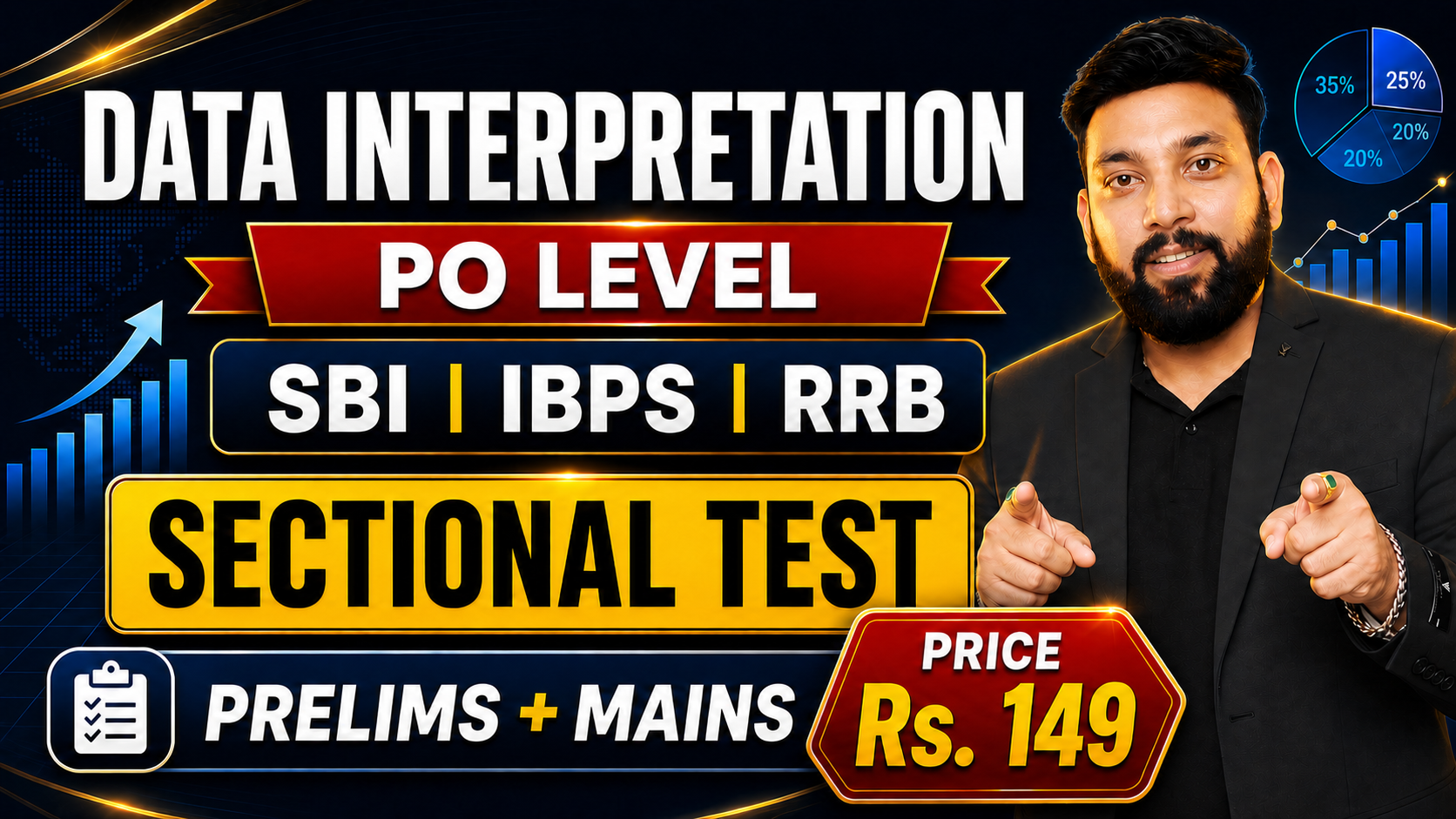Data Interpretations Sectional Test for SBI PO & IBPS PO 2026 | Prelims + Mains | By Arun Sir