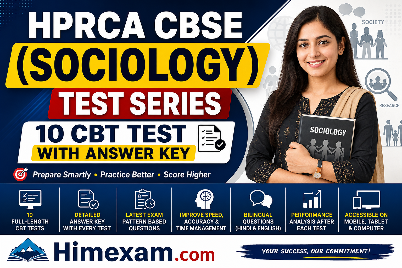 HPRCA CBSE (Sociology) Test Series 2026(10 CBT Test with Answer key)