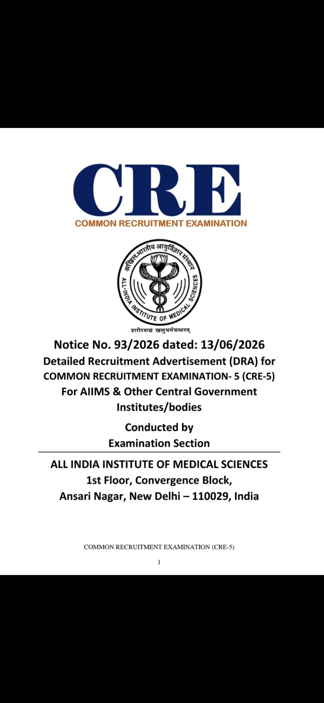 Aiims CRE-5