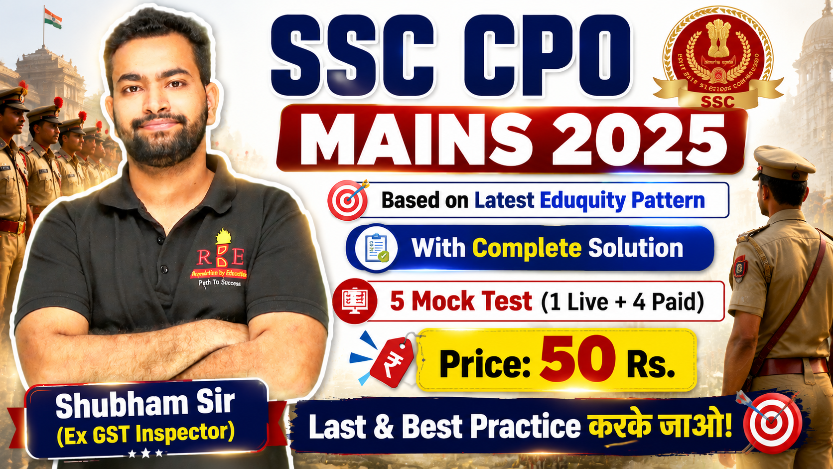 SSC CPO MAINS 2025 Fresh Full Length New Pattern Mock Tests