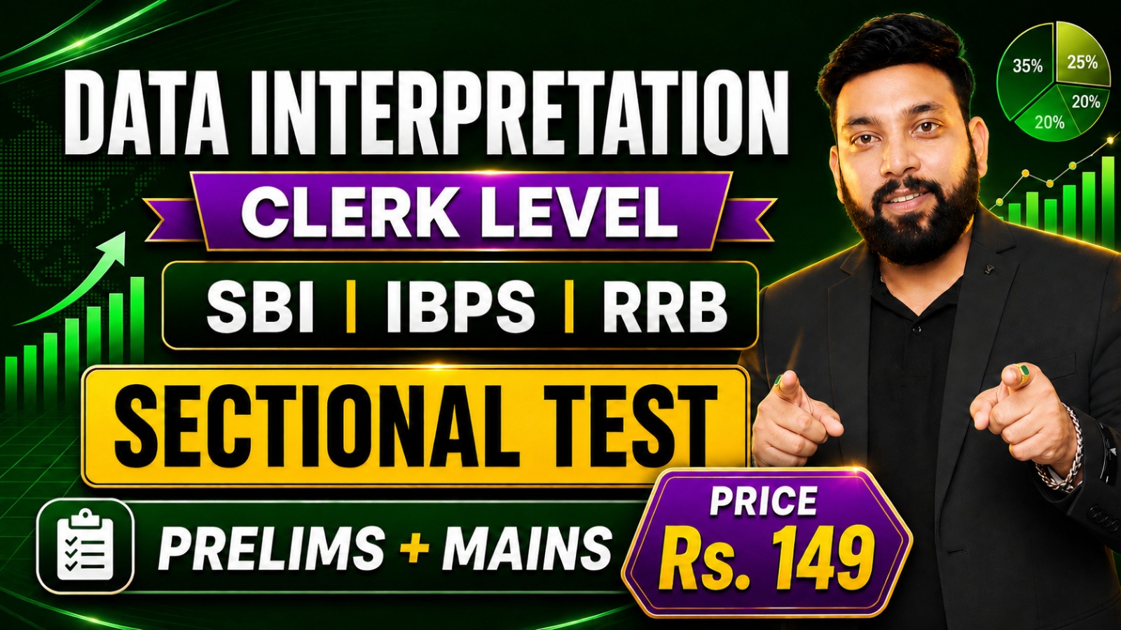 Data Interpretations Sectional Test for SBI Clerk & IBPS Clerk 2026 | Prelims + Mains | By Arun Sir