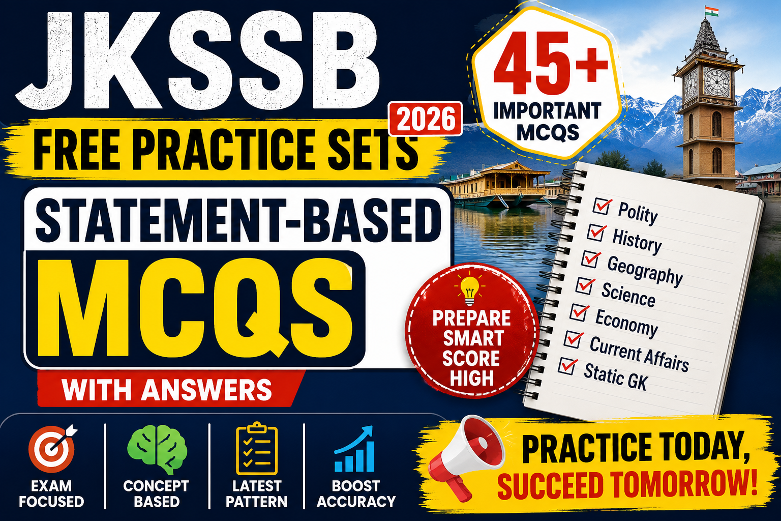 JKSSB Free Practice Sets 2026: 20+ Statement-Based MCQs with Answers for Better Exam Preparation