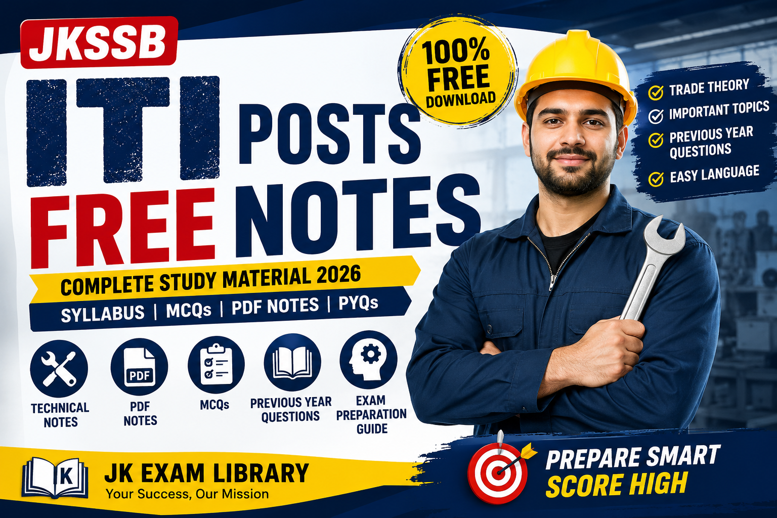 JKSSB ITI Posts Free Notes 2026 – Complete Study Material, Syllabus, MCQs & PDF Notes