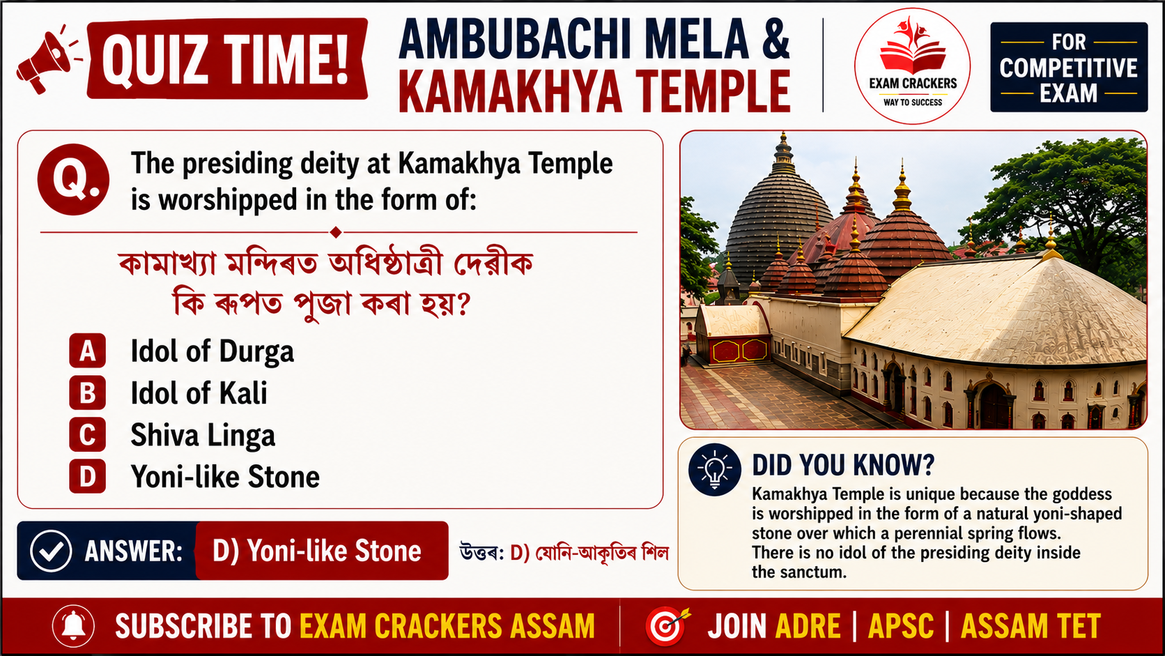 Kamakhya & Ambubachi Mela  quiz