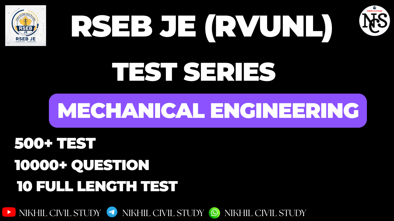 RSEB JE (RVUNL) MECHANICAL TEST SERIES