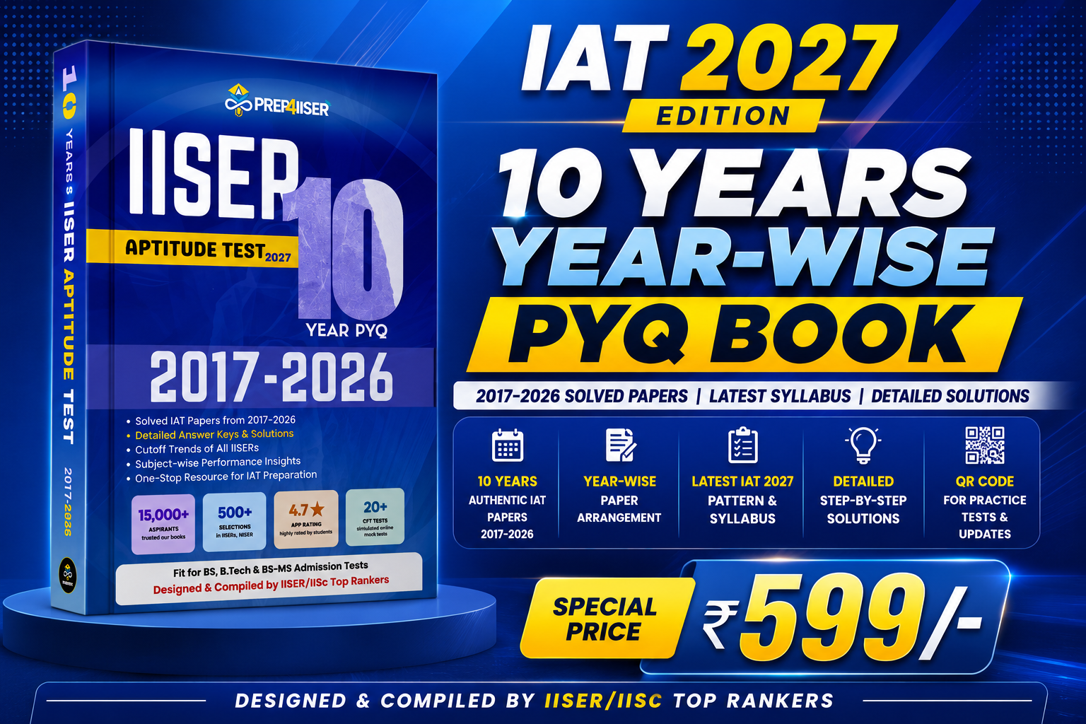 IAT 2027 – 10 Years-wise IAT PYQ Book (2017–2026)