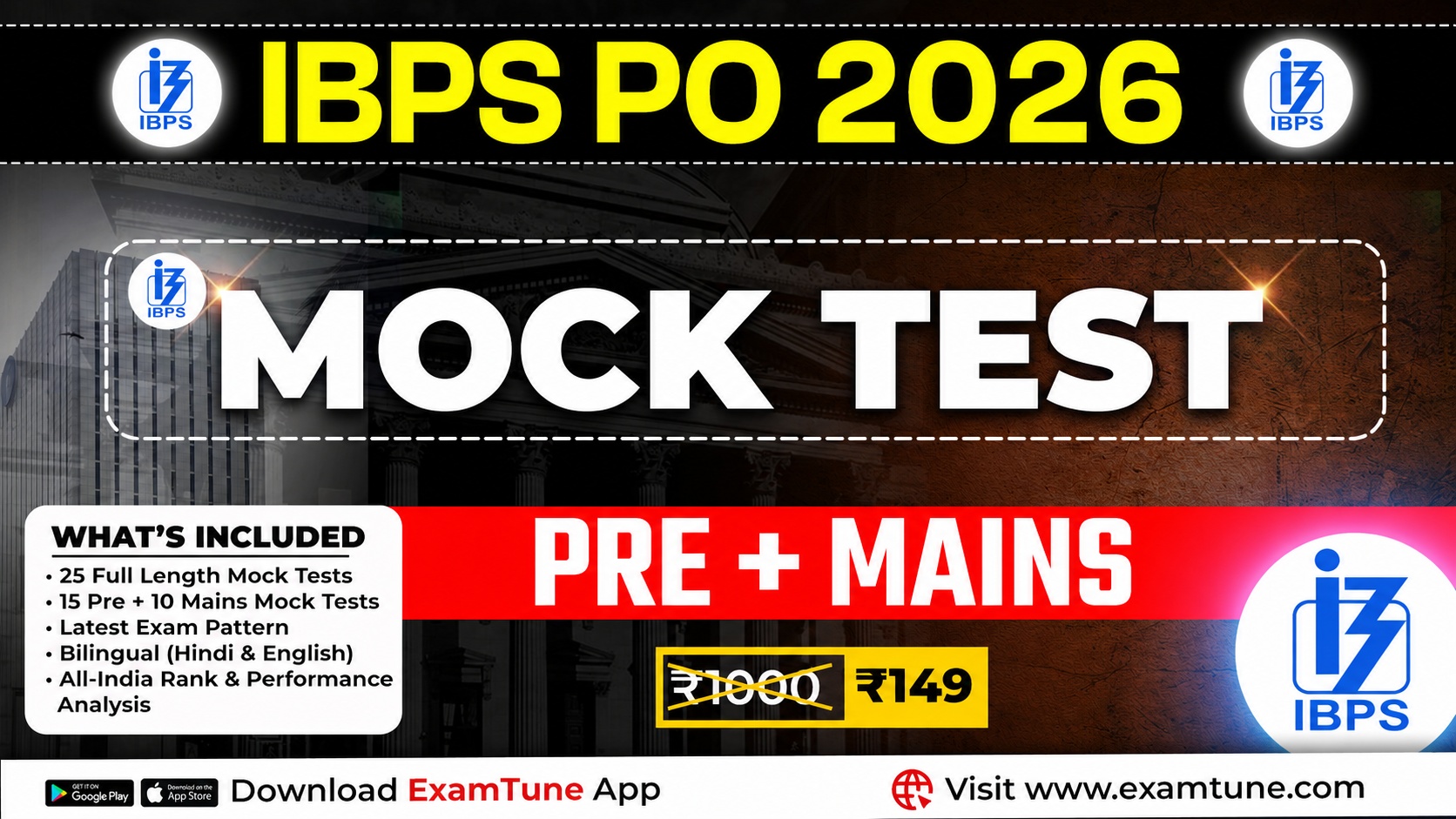IBPS PO 2026 Mock Test Series | Prelims + Mains Mock Tests with All India Rank & Detailed Analysis | ExamTune