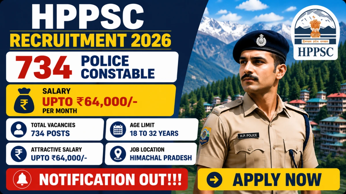 HPPSC HP Police Constable (Male & Female) Recruitment 2026 - 734 Vacancies
