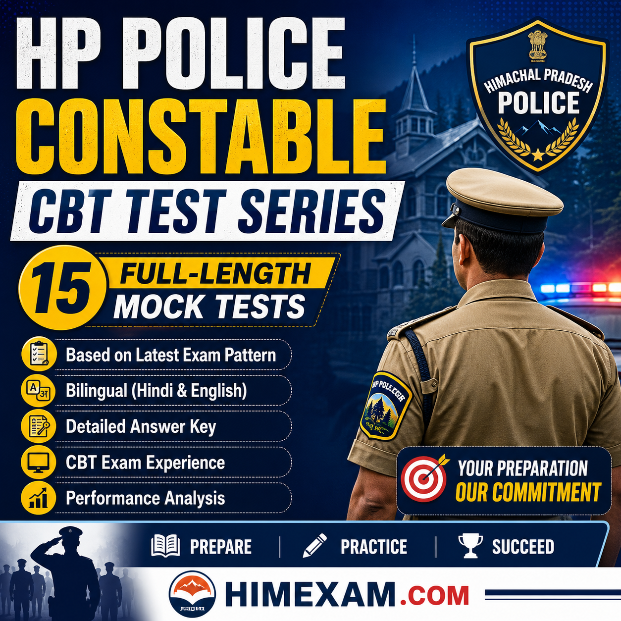 HP Police Constable Test Series (15 CBT Test with Answer key)