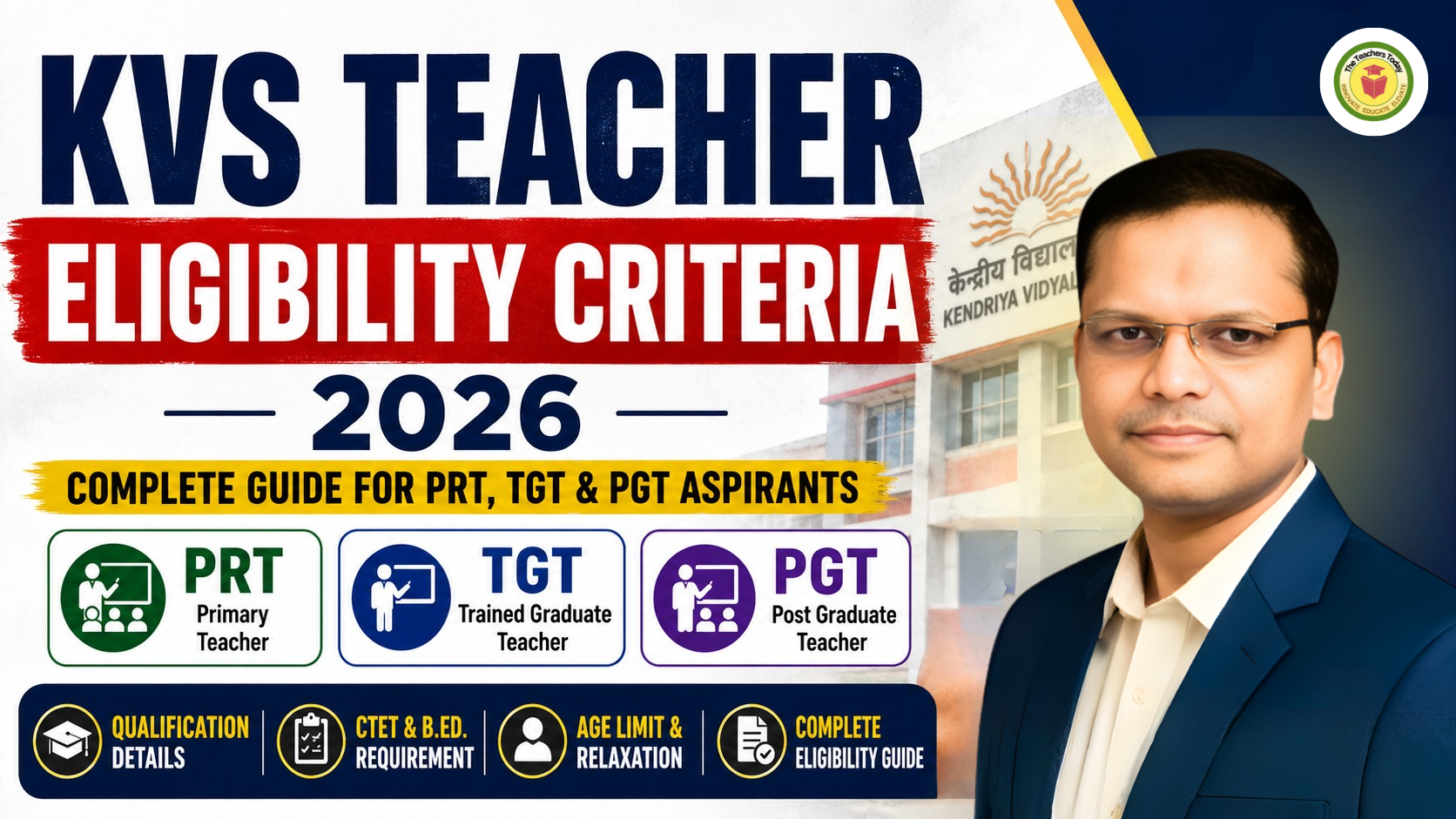 KVS Teacher Eligibility Criteria 2026: PRT, TGT, PGT Qualification, Age Limit & CTET Rules