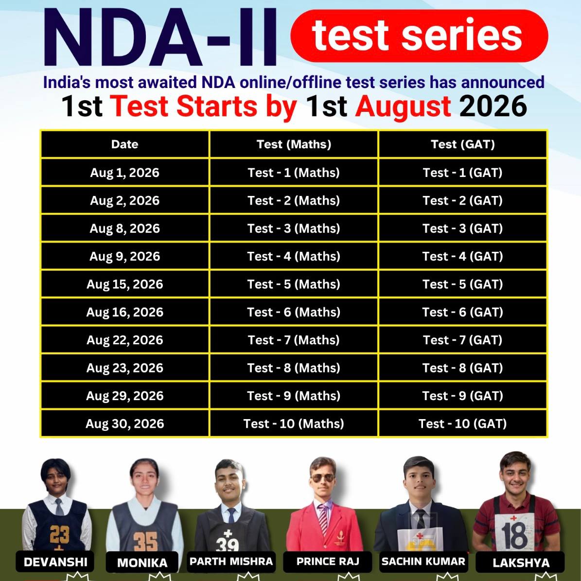 NDA-II 2026 Premium Test Series (Hard Copy + Online Access) | 10 Maths + 10 GAT Tests | Delivered Across India