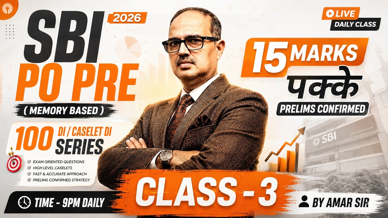 SBI PO Pre 2026 | 100 Memory Based DI & Caselet DI Questions-03 | 15+ Marks Strategy CLASS 03