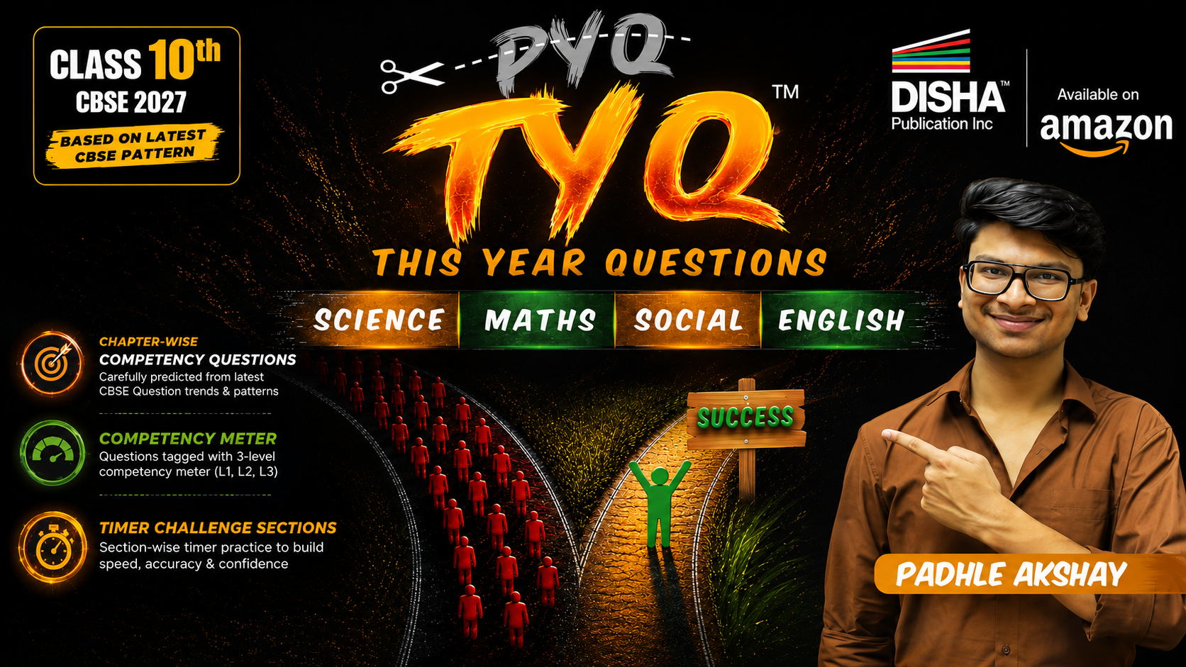 TYQ This Year Questions CBSE Class 10 | Chapter- wise Competency Questions for Boards 2027 | Science, Maths, Social Science & English by Padhle Akshay ~ Amazon