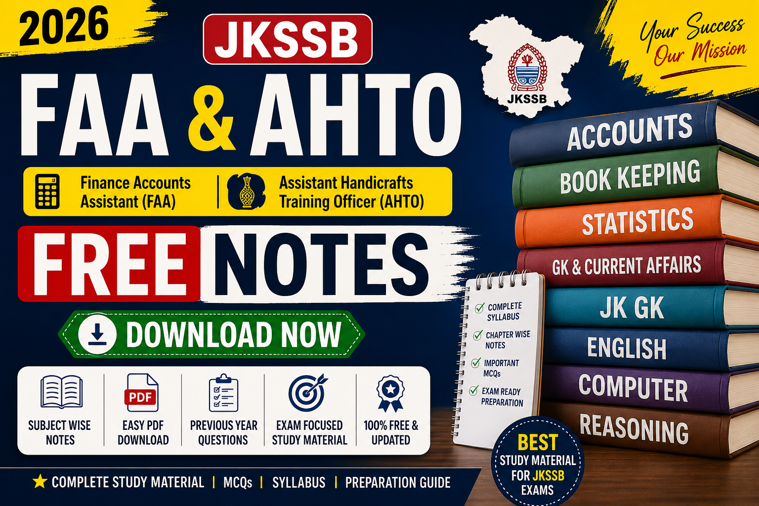 JKSSB FAA & AHTO Free Notes Download 2026 – Complete Subject-Wise Study Material PDF