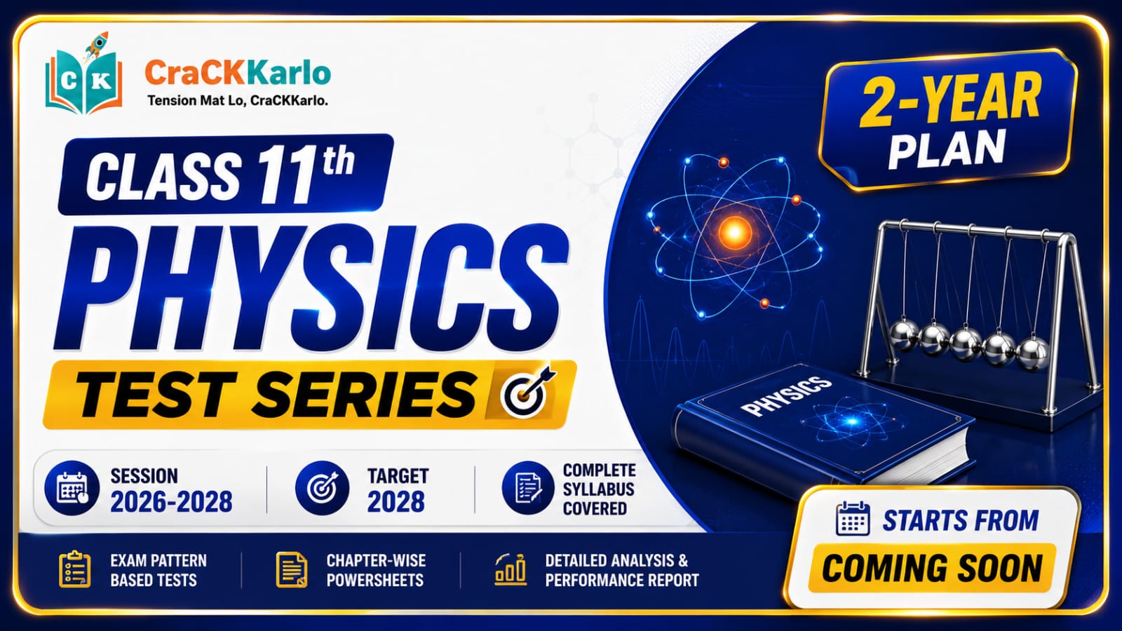 NEET PHYSICS TEST SERIES -11TH(2026-2028) TWO YEAR PLAN