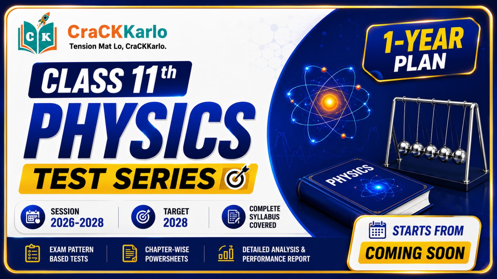 NEET PHYSICS TEST SERIES-11TH(2026-2028) ONE YEAR PLAN