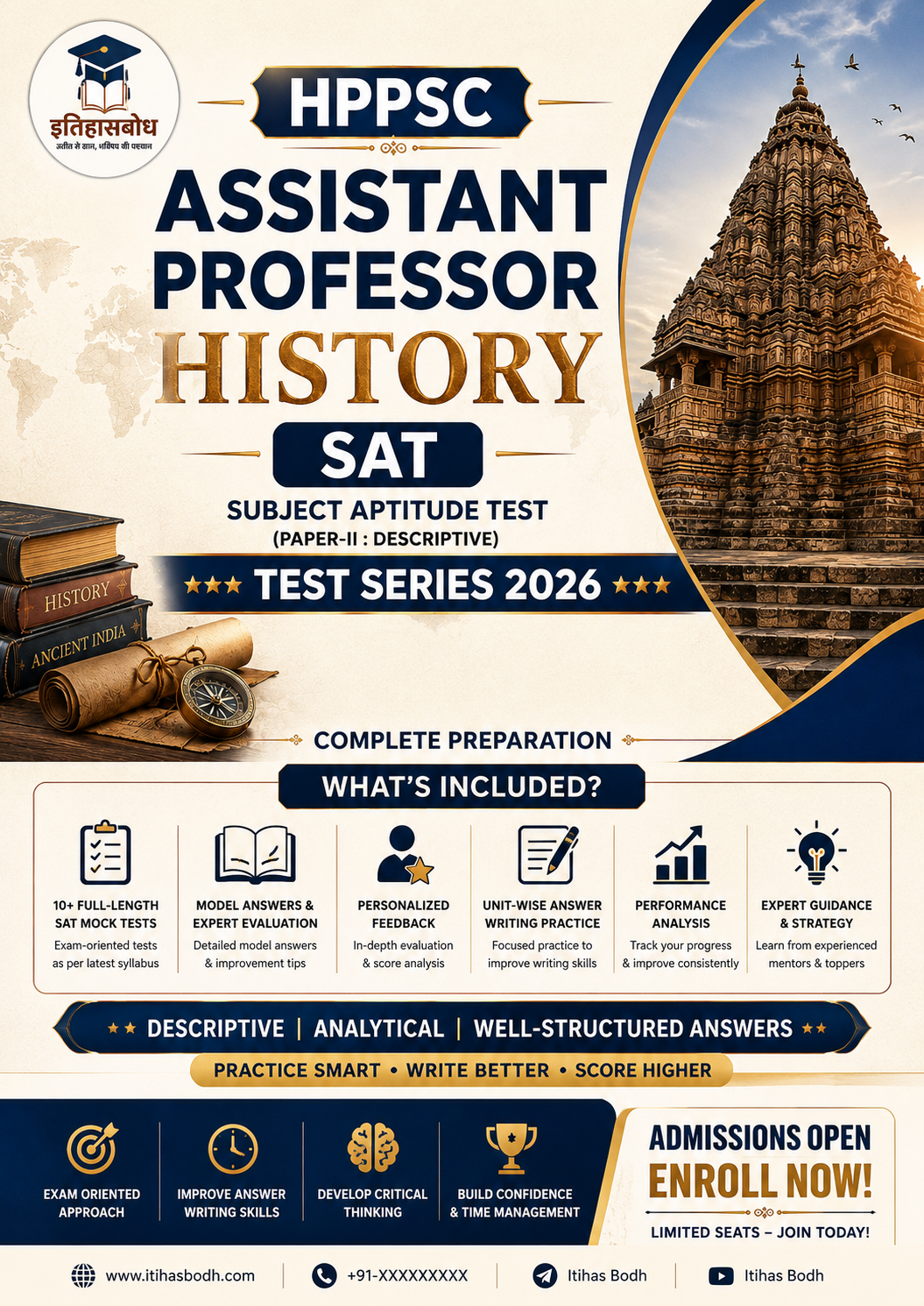 HPPSC Assistant Professor History  SAT (Subject Aptitude Test) Test Series 2026