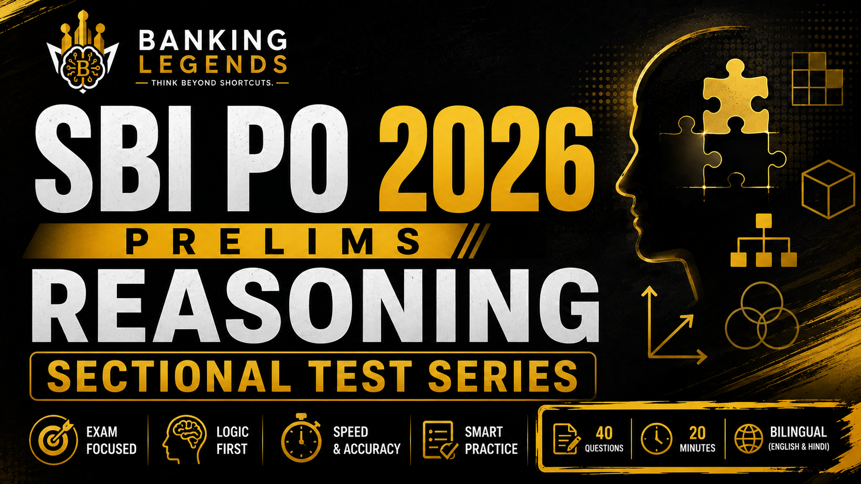 SBI PO 2026 Prelims Reasoning Sectional Tests