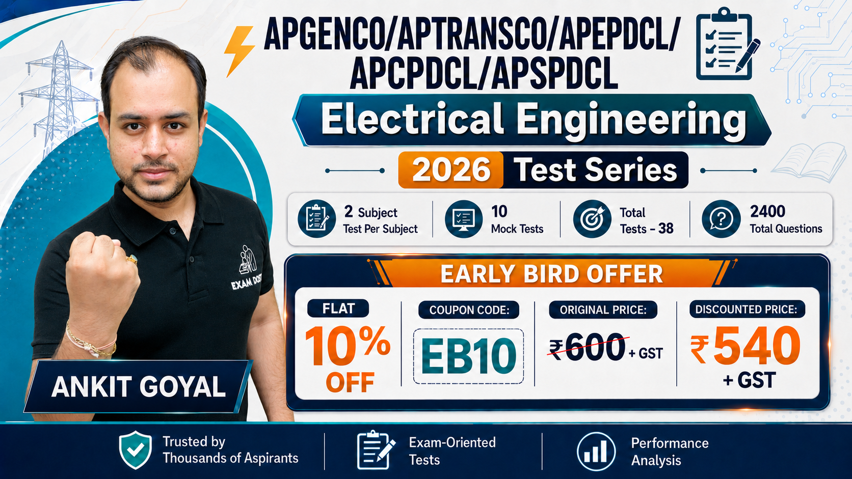 APGENCO/APTRANSCO/APEPDCL/APCPDCL/APSPDCL 2026 Test Series - Electrical Engineering
