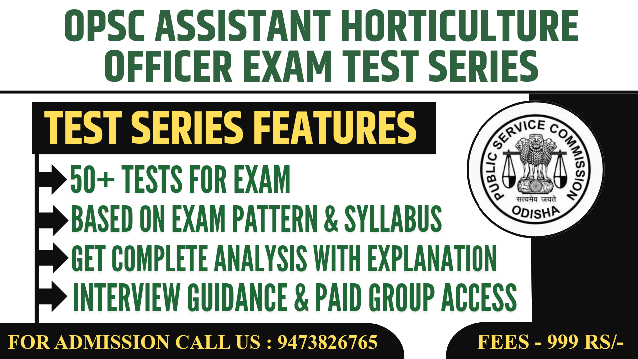 OPSC Assistant Horticulture Officer (AHO) Exam Mock Test (Test Series)