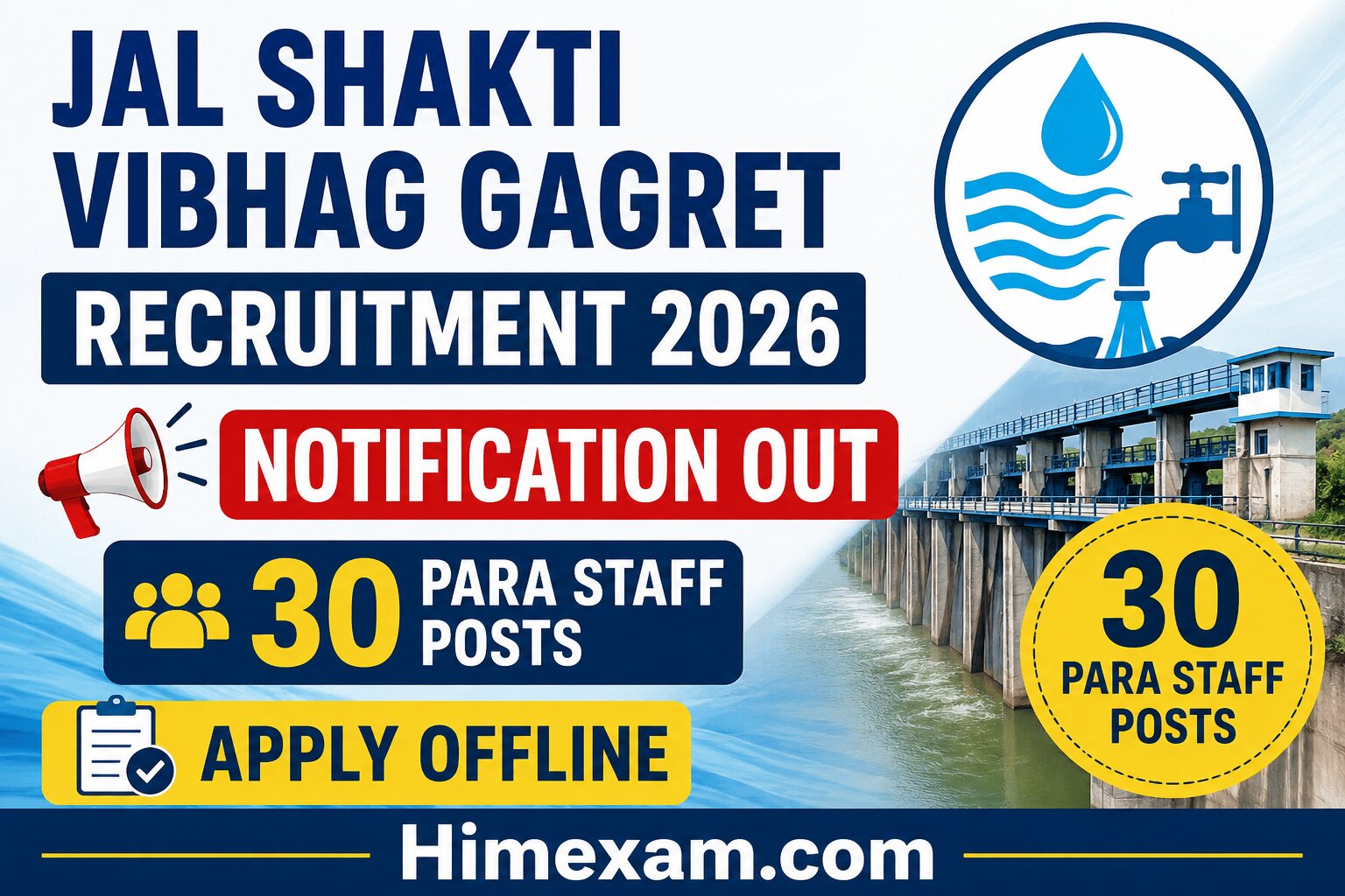 Jal Shakti Vibhag Gagret Recruitment 2026 Notification Out for 30 Para Staff Posts | Apply Offline