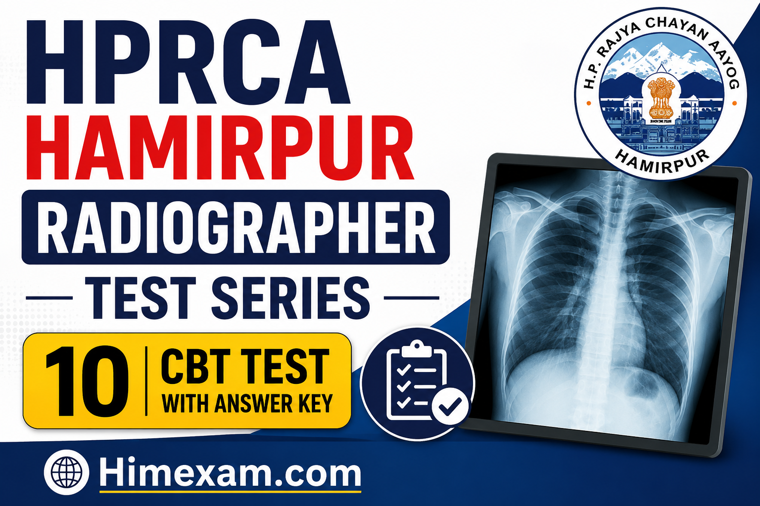 HPRCA Hamirpur Radiographer Test Series(10 CBT Test with answer key)