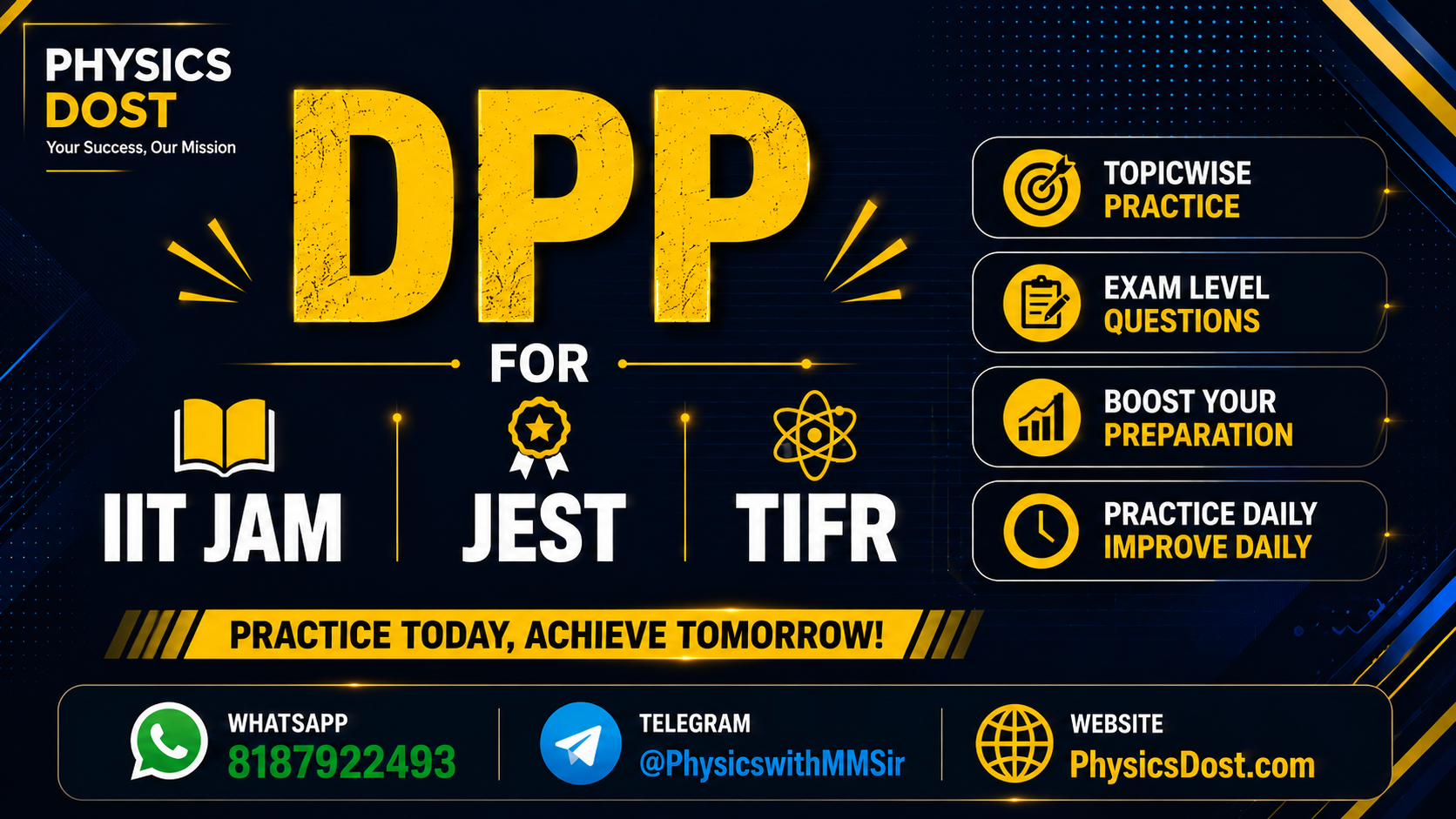 DPP for JAM, JEST, TIFR