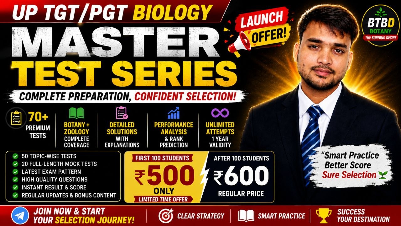BTBD TGT/PGT Biology Master Test Series 2026–27