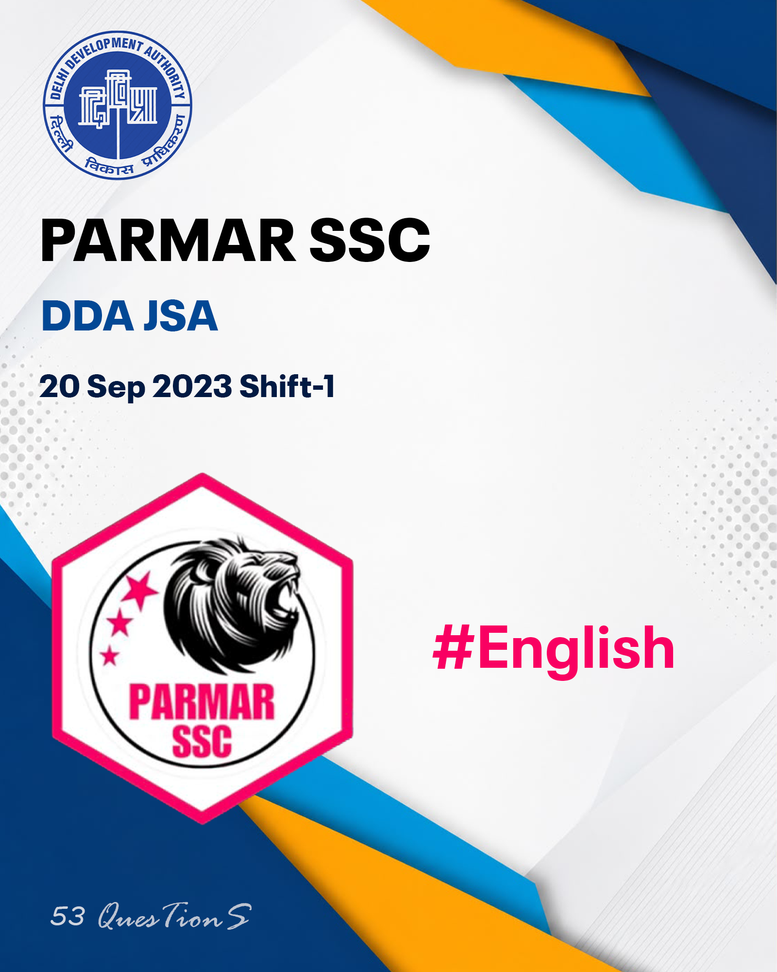 DDA JSA 20 SEP 2023 SHIFT-I