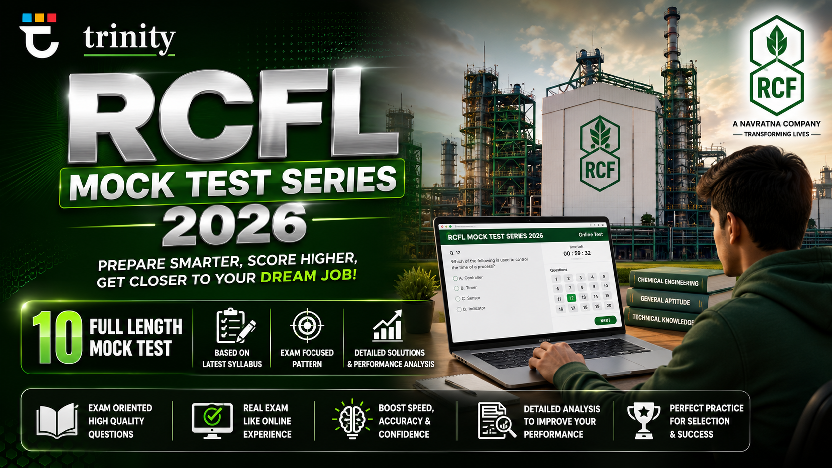 trinity RCFL-2026 Mock Test Series (MT-Chemical)