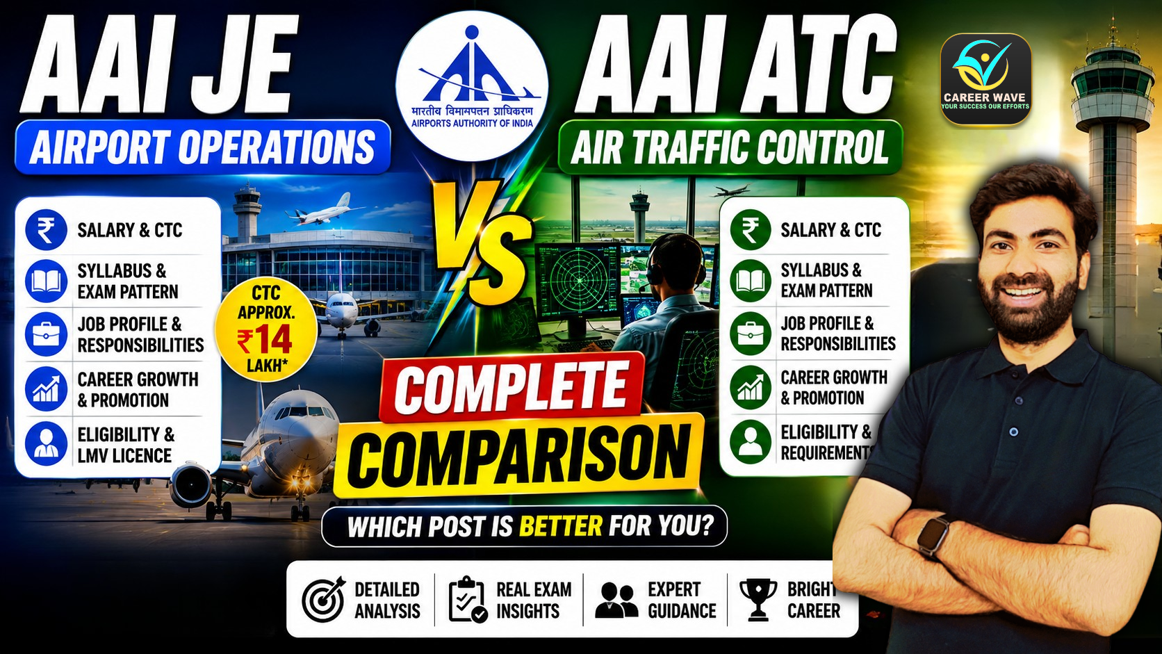 AAI JE Airport Operations vs AAI ATC: Salary, Syllabus, Job Profile and Career Growth