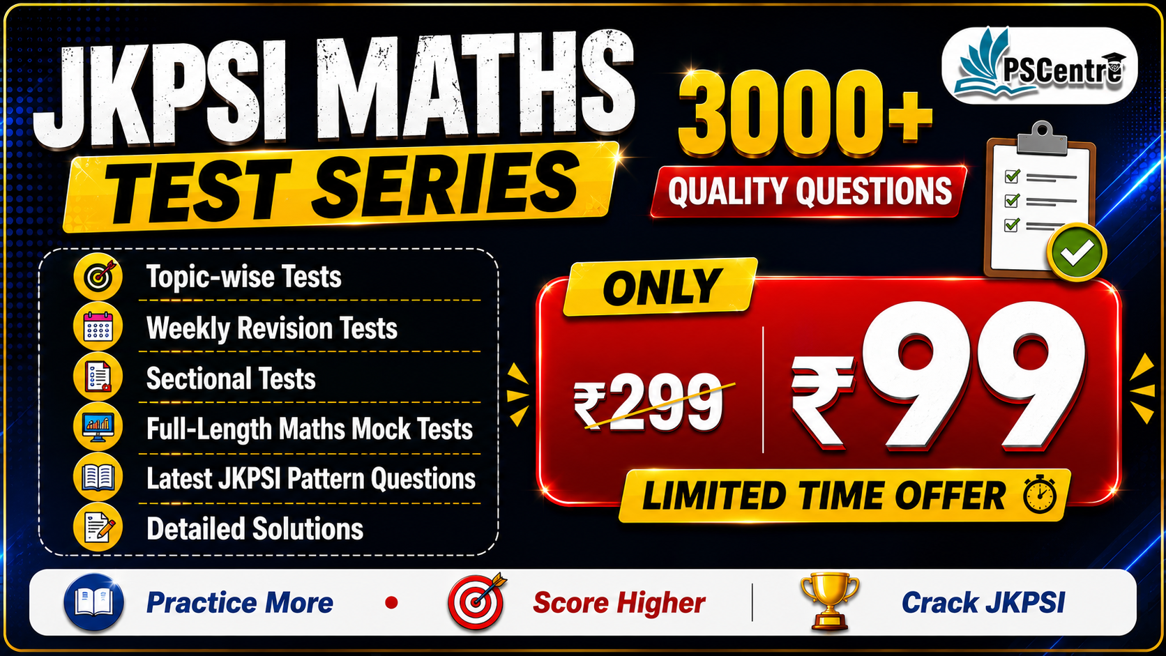 JKPSI Maths Test Series 2026 3000+ Quality Questions | Based on Latest JKPSI Syllabus
