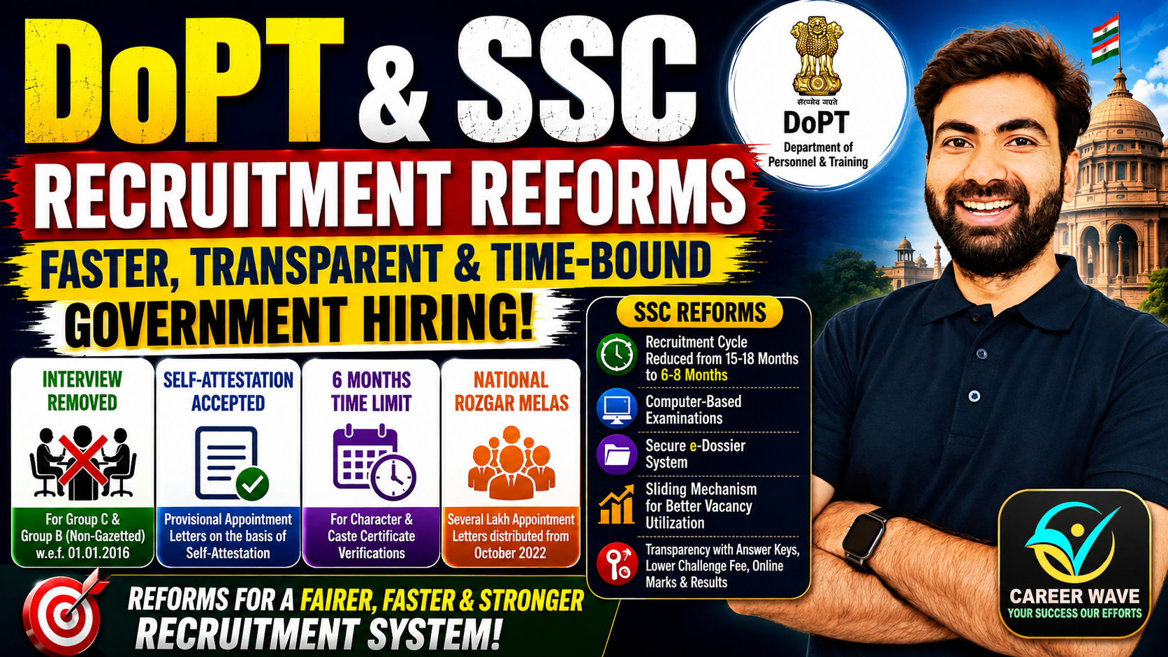 DoPT and SSC Recruitment Reforms: Faster, Transparent and Time-Bound Government Hiring